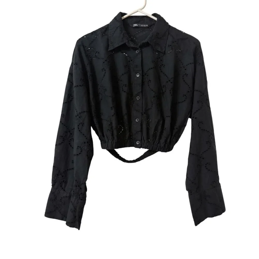 Zara black embroidery